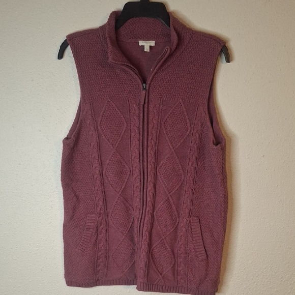 Talbots Knit Zip-Up Vest size large - Picture 1 of 6